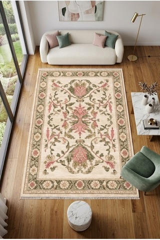 Dekoratif Halı Kaymaz Taban Leke Tutmaz Yıkanabilir Kilim Özel Ölçü Salon Halısı 3036