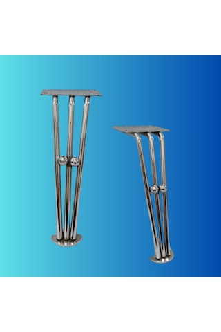 20 Cm Metal Boncuklu Koltuk Ayağı Mobilya Ayağı Ünite Ayağı Konsol Ayağı Puf Berjer Ayağı 4adet Krom