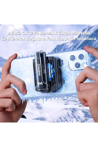 Memo Cx12 Powerbank Girişli Manyetik Cep Telefon Soğutma Fanı Ra
