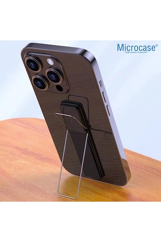 Microcase Üniversal Telefon Arkası El Parmak Tutucu Metal Mıknatıslı Standlı Cep Telefonu Tutacağı - Al4938 Siyah
