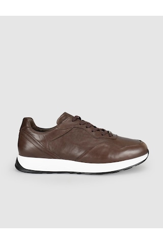 Cabani Kahverengi Hakiki Deri Erkek Casual Sneaker