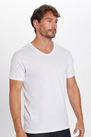 Tudors Unisex 5'li Paket Siyah-beyaz Slim Fit Dar Kesim %100 Pamuk V Yaka Tişört-33126 Siyah - Beyaz