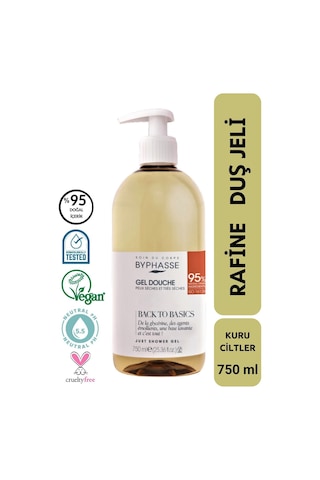 Byphasse Back To Basics Rafine Duş Jeli Kuru Ve Çok Kuru Cilt Tipleri 750 ML
