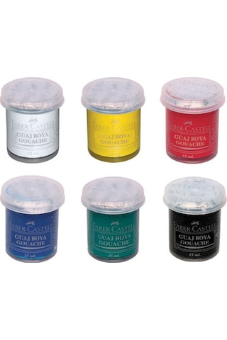Faber Castell Guaj Boya Şişe 6 Renk 15 Ml Çok Renkli