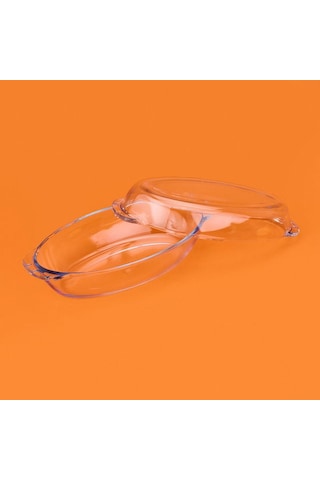 Masterchef Twin Isıya Dayanıklı Oval Cam Tencere Seti - Şeffaf Şeffaf