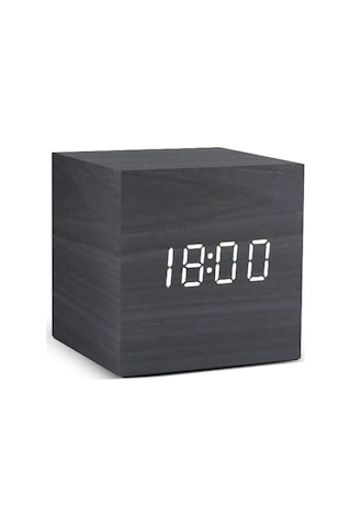 Sıcaklık Ses Kontrolü Ile Ahşap Dijital Çalar Saat Elektronik Saatler Black