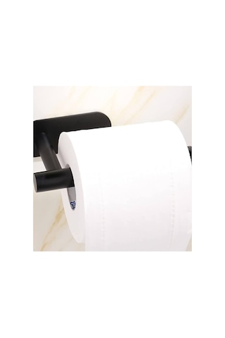 Kendinden Yapışkanlı Tuvalet Kağıtlığı Mat Siyah Modern Banyo Rulo Askısı Evimdeyokyok Diğer