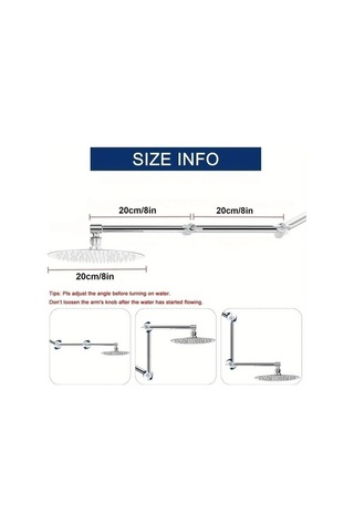 Fastbuy Challenger Krom Kaplama Duş Kolu Ve Yağmur Başlığı Seti - 40.64x20.32 Cm