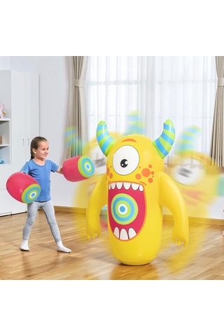 Bestway Kids Şişirilebilir Canavar Nakavt Bop Çantası Boks Eldive