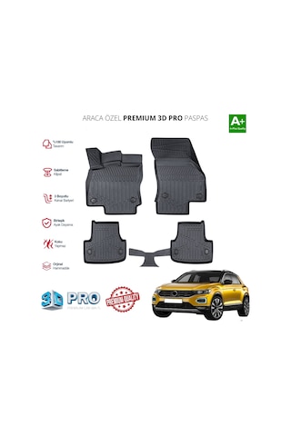 Volkswagen T-roc Araca Özel 3d Paspas 2017 2018 2019 2020 2021