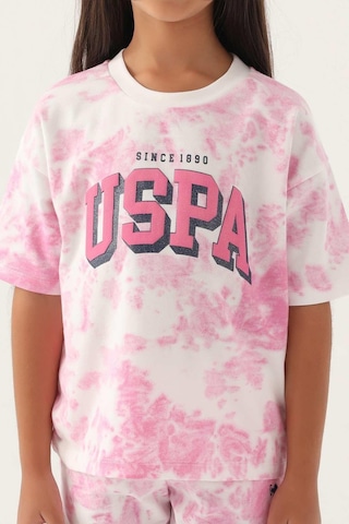 U.S. Polo Assn. Kız Çocuk Krem Bermuda Pijama Takım1819 001