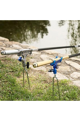 1/2 Açık Hava Otomatik Olta Tutucu Olta Tutucu Gümüş Başlık 38cm 36cm 1 Set