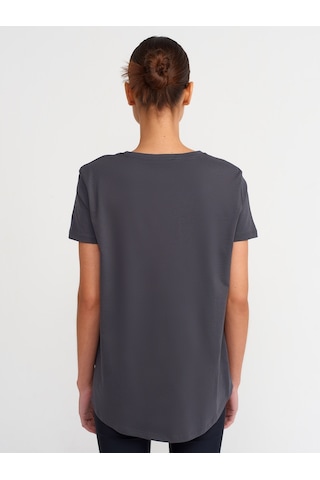 Dilvin Bisiklet Yaka Basic T-shirt 101a03471 Antrasit