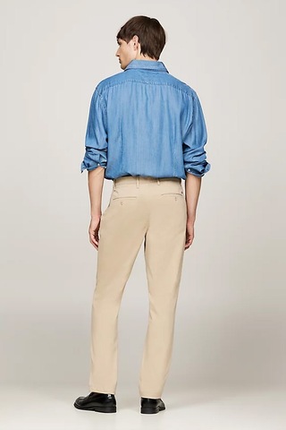 Erkek Denton Saten Düz Paça Chino Pantolon - Bej Beige