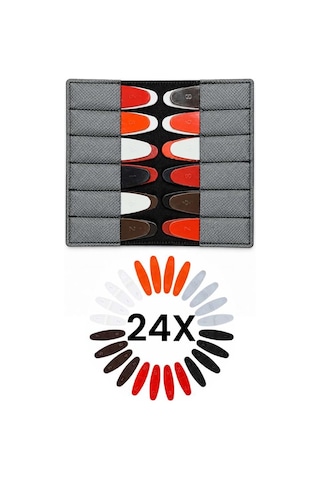 Midex Mz-24st Saz Ve Bağlama İçin 24'lü Mızrap Deri Cüzdan Seti Tüm Numaralar, 6 Renk