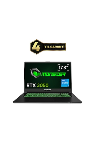 Monster Abra A7 V15.3.3 i5-13500H 16 GB 500 GB SSD 6 GB RTX3050 17.3" W11H Dizüstü Bilgisayar