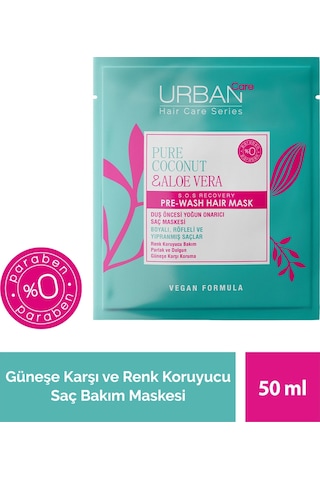 Urban Care Pure Coconut ve Aloe Vera Duş Öncesi Yoğun Onarıcı Saç Maske 50 ML
