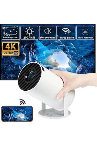 Ayaklı Projeksiyon Taşınabilir Mini Projektör Sinema Projektörü Android 04707021