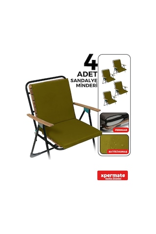 Xpermate 4'lü Arkalıklı Sandalye Minderi Fermuarlı 40x40 Turkuaz