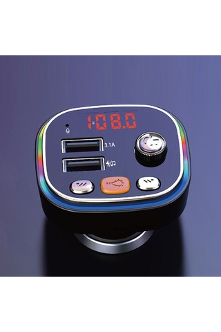 Shineyee Araç Bluetooth Fm Vericili Çift Usb Şarjlı Mp3 Çalar - Siyah