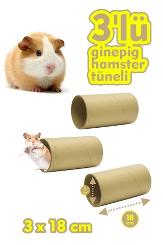 Vixpet Guinea Pig - Hamster Kemirgen Tüneli 3'lü 18 CM