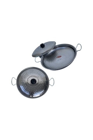 Yemek Pişirme Tavası Kapaklı 35 Cm'lik-80 Çelik