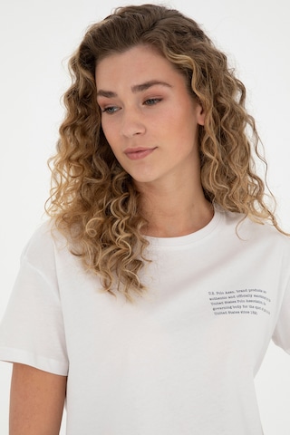 U.S. Polo Assn. Kadın Ekru Bisiklet Yaka Tişört 50282900-VR019