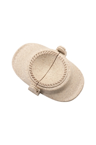 Moveevo Ev Kullanıma Manüel Manti Kalıbı - Gıda Seviyesi Plastik, Hamur Presi, Manti Şekillendirici, Mutfak Aleti Orta Boy Bej