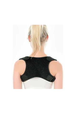 Yeni Nesil Dik Duruş Korsesi Kamburluk Önleyici Terletmez Korse Unisex Siyah