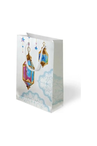 Ramazan Temalı Hediyelik Karton Çanta 26x40x8 Cm İftar Ve Dağıtım İçin