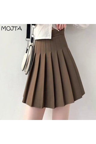 Yaz Kadın Pileli Etekler Bayan Mini Etekler Yüksek Bel Beyaz Siyah Etekler Tatlı Kız Kore Etekler Siyah