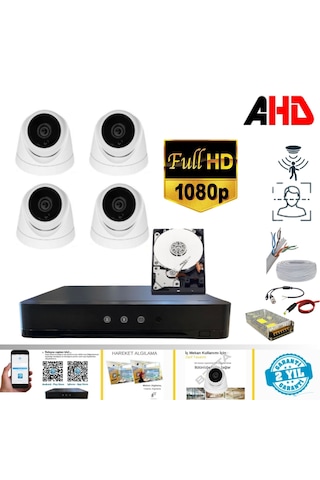 Arna 5mp Lens 1080p Full Hd İç Mekan Dome Güvenlik Seti 250gb Hdd