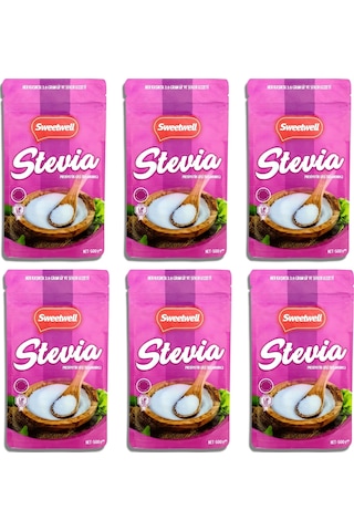 Sweetwell Stevia Prebiyotik Lifli Toz Tatlandırıcı 500 G x 6 Adet