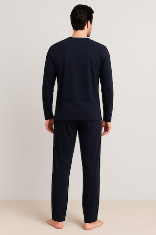 Erkek 65110 Uzun Kol % 100 Pamuk Pijama Takımı Lacivert Lacivert