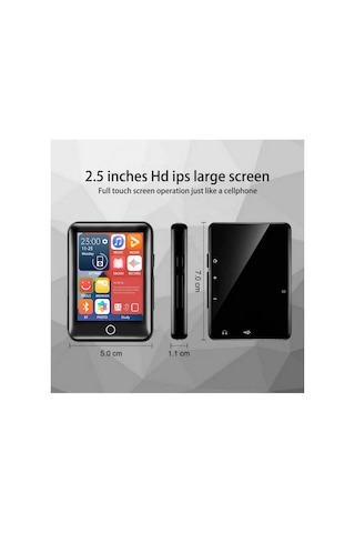 1041mp 8gb Dahili Hafızalı Dokunmatik Ekranlı Mp3 Mp4 Player Bluetooth Lu Fm Radyolu Müzik Çalar