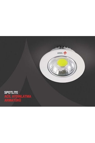 Arsel Spotlite SP-301-5 Acil Aydınlatma Armatürü Kesintide 60 Dak Beyaz