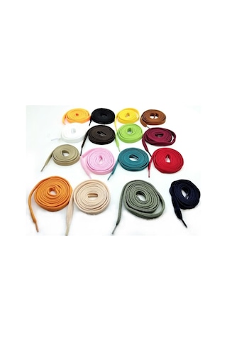 Foottab Renkli Yassı Spor Ayakkabı Bağcığı 120 Cm