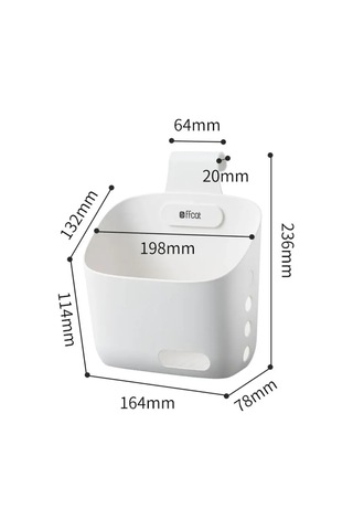Tenfowee Abs Plastik Duvarlı Depolama Sepeti, 20x11x19 Cm, Ev Odalarında Çeşitli Kullanimlar İçin Modüler Organizatör, Beyaz Beyaz