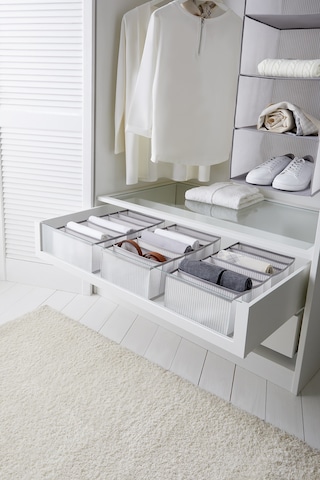 Ocean Home Textile 3'lü 7 Bölmeli Gri Çizgili Çekmece İçi Düzenleyici Set