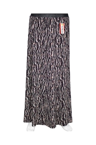 Hesna Kadın Betül 8 Parça Lastikli Astarsız Siyah Etek Desen 30 Siyah