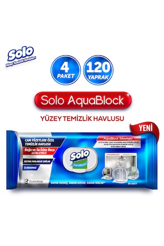 Solo Aquablock Yüzey Temizlik Havlusu 4'lü 120 Yaprak