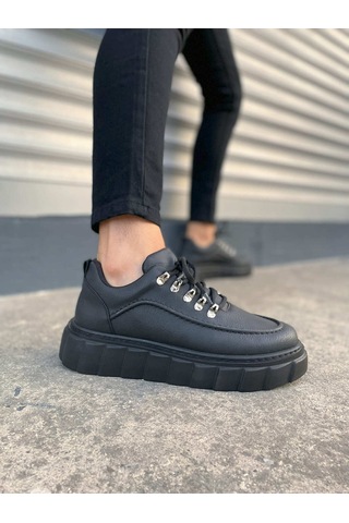 DMR Elegance Jy010 Cloud Bağcıklı Cilt Erkek Günlük Sneaker Ayakkabı Cst - Siyah