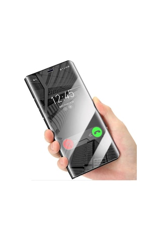 Oppo A5 2020 / A9 2020 Uyumlu Aynalı Kapaklı Lüx Kılıf Siyah