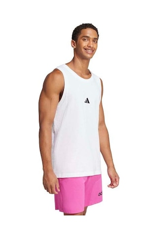 Adidas Essentials Small Logo Erkek Beyaz Atlet Beyaz