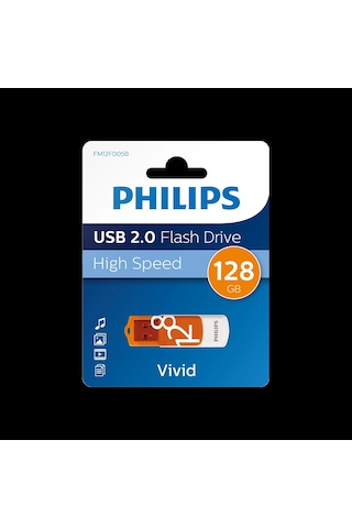 Phılıps Fm12fd05b, 128gb, Usb 2.0, Vivid, Turuncu, Flash Disk