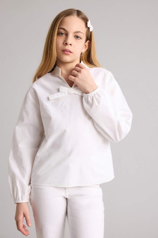 Defacto Regular Fıt Poplin Uzun Kollu Bluz Kız Çocuk G7550a826spwt34 Beyaz-wt34