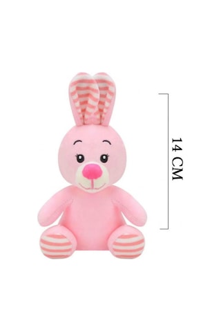 Pembe Peluş Tavşan Oyuncak 14 Cm - Yumuşak Welsoft Kumaş Mini Peluş Tavşancık