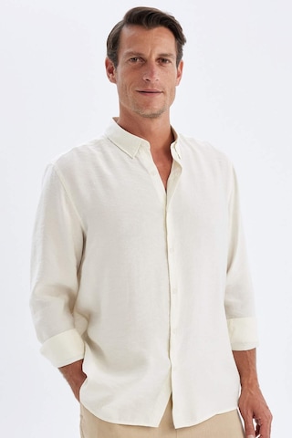 DeFacto Relax Fit Polo Yaka Poplin Modal Basic Düz Uzun Kollu Gömlek C4131AX24SMER102