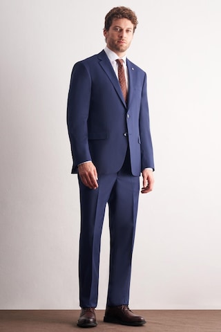İmza Lacivert Mono Yaka Kendinden Çizgili Desen Esnek 4 Drop Comfort Fit Classic Takım Elbise 1001255159 Lacivert