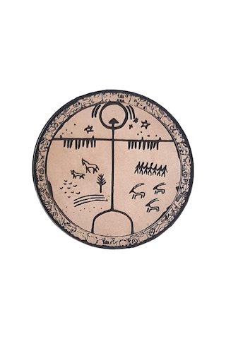 Tengri Gök Tanrı - Deri Peç - Arma - Türk Mitolojisi - Leather Patch Bej